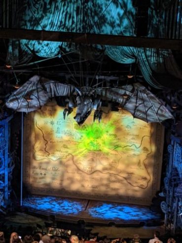 The set for Wicked, Broadway in London, Overseas Travel