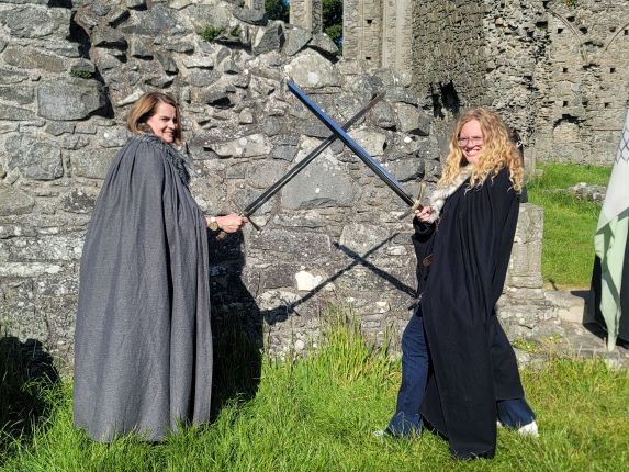 Sword fighting at Inch Abby, Winterfell in Ireland, Game of Thrones