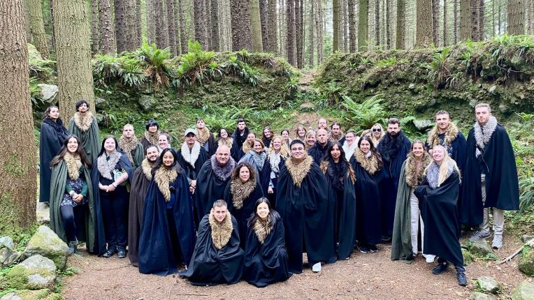 Tour group photo at the site of the Wildlings Massacre, Northern Ireland, Game of Thrones