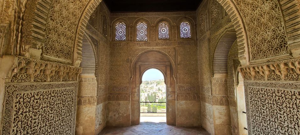 Salón Regio, the north lookout from inside the Generalife Palace, Alhambra Palace, Islamic Architecture