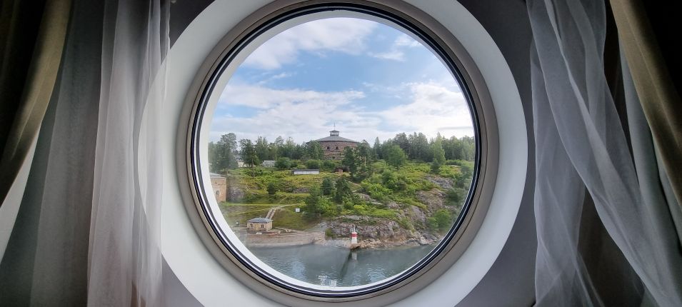 A view of the Stockholm Archipelago from our cabin. Stockholm, Sweden