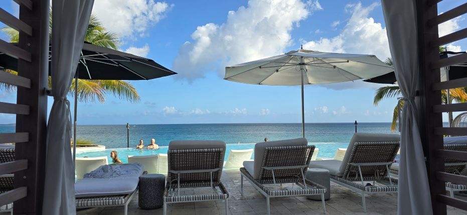 A view from our Cabana at the Bouy Haus Resort pool in St. Thomas