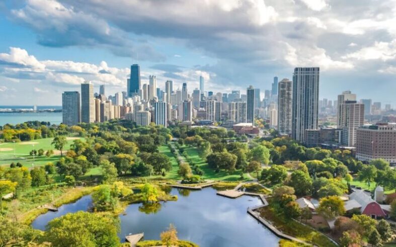 A view of Lincoln Park, featured on the Chicago Neighborhoods Guide