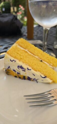 Lemon Cake with Lavender at the Stow Lodge Hotel