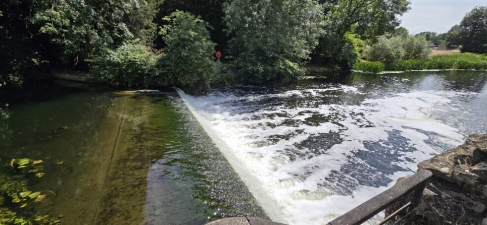 The dam next to the Warwick Castle Mill & Engine House