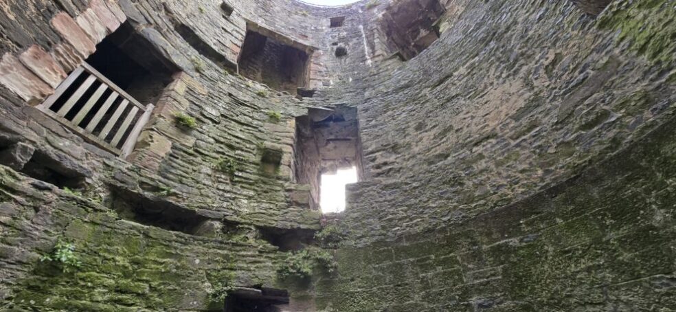 A view from inside a tower